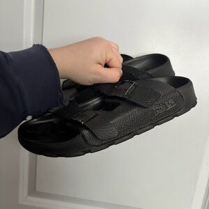 Birkenstock Men’s 42 Birki’s Dual Double Buckle Black Sandals